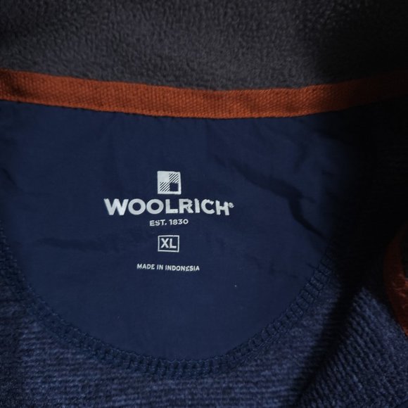 Woolrich 1/4 Snap Sweatshirt Mens XL Blue Pocket Pullover Sweater Gorpcore - Picture 9 of 16